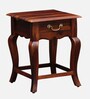 Anne Sheesham Wood Bedside Table In Honey Oak Finish With Drawer