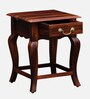Anne Sheesham Wood Bedside Table In Honey Oak Finish With Drawer
