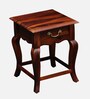 Anne Sheesham Wood Bedside Table In Honey Oak Finish With Drawer