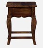 Anne Sheesham Wood Bedside Table In Provincial Teak With Drawer