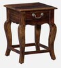 Anne Sheesham Wood Bedside Table In Provincial Teak With Drawer