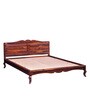 Anne Sheesham Wood Queen Size Bed In Honey Oak  Finish