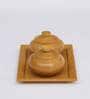 Annpurana Yellow Gold Stone 2 Pcs Condiment Jar with Tray