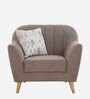 Antalya Fabric 1 Seater Sofa in Light Brown Colour