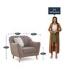 Antalya Fabric 1 Seater Sofa in Light Brown Colour