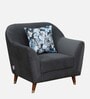 Antalya Velvet 1 Seater Sofa in Graphite Grey Colour