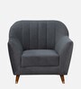 Antalya Velvet 1 Seater Sofa in Graphite Grey Colour