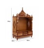 Gold Teak Wood Floor Rested Mandir Without Door