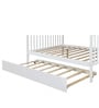 Farmhouse Pine Wood Trundle Bunk Bed in White