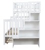 Farmhouse Pine Wood Trundle Bunk Bed in White