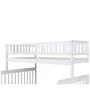 Farmhouse Pine Wood Trundle Bunk Bed in White