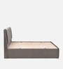Antho Upholstered King Size Bed In Velvet Stone Finish With Box Storage