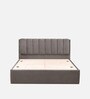 Antho Upholstered King Size Bed In Velvet Stone Finish With Box Storage