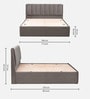 Antho Upholstered King Size Bed In Velvet Stone Finish With Box Storage