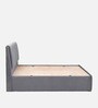 Antho Upholstered King Size Bed In Velvet Space Grey Finish With Box Storage