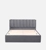 Antho Upholstered King Size Bed In Velvet Space Grey Finish With Box Storage