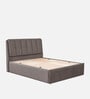 Antho Upholstered Queen Size Bed In Velevt Stone Finish With Box Storage