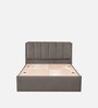 Antho Upholstered Queen Size Bed In Velevt Stone Finish With Box Storage