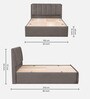 Antho Upholstered Queen Size Bed In Velevt Stone Finish With Box Storage