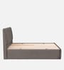 Antho Upholstered Queen Size Bed In Velevt Stone Finish With Box Storage