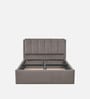 Antho Upholstered Queen Size Bed In Velevt Stone Finish With Box Storage