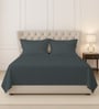 Anthrazit Grey Stripe 300 TC Cotton Super King Sized Bedsheet with 2 Pillow Covers