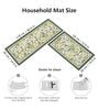 Pack of 2 Green Floral Runner and Door Mat Combo