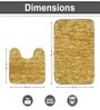 Anti Gold Microfibre 16x24 Inches Fluffy Bath Mat Set Of 2