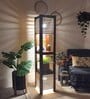 Antilia Brown Wooden Shelf Floor Lamp with brown base
