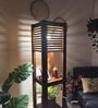 Antilia Brown Wooden Shelf Floor Lamp with brown base