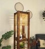 Antilia Brown Wooden Shelf Floor Lamp with brown base