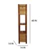 Antilia Brown Wooden Shelf Floor Lamp with brown base