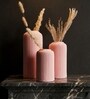 Antique (Set of 3) Ceramic Flower Vase (Pink)