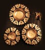 Antique (Set of 3) Gold Decorative Urli (Gold)