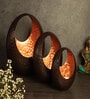 Antique (Set of 3) Mild Steel T- Light Holder (Copper)