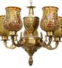 Antique 5 Lamp Metal Chandelier