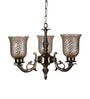 Erika Antique Brass Glass Shaded Chandelier