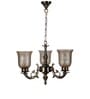 Erika Antique Brass Glass Shaded Chandelier
