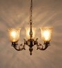 Erika Antique Brass Glass Shaded Chandelier