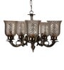 Marsden Antique Brass Glass Shaded Chandelier