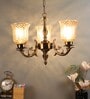Erika Antique Brass Glass Shaded Chandelier