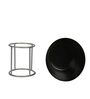 Antique Black Iron Desk Pot with Metal Stand