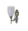 Antique Brass 12 Inch Single Light Steel Wall Lamp With Multicolor Bell Glass Shade