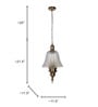 Antique Brass 3 Light Bell Pendant Light with Golden Cut Glass
