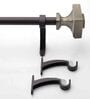 Antique Brass 36 Inch expandable to 66 Inch Iron Curtain Rod with Bracket