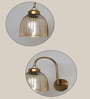 Antique Brass Amber Ribbed Glass Wall Light