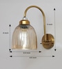 Antique Brass Amber Ribbed Glass Wall Light