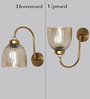 Antique Brass Amber Ribbed Glass Wall Light