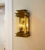 Antique Brass Art Deco Star  Rectangular Wall Sconce