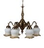 Tinsley Antique Brass Glass Shaded Chandelier